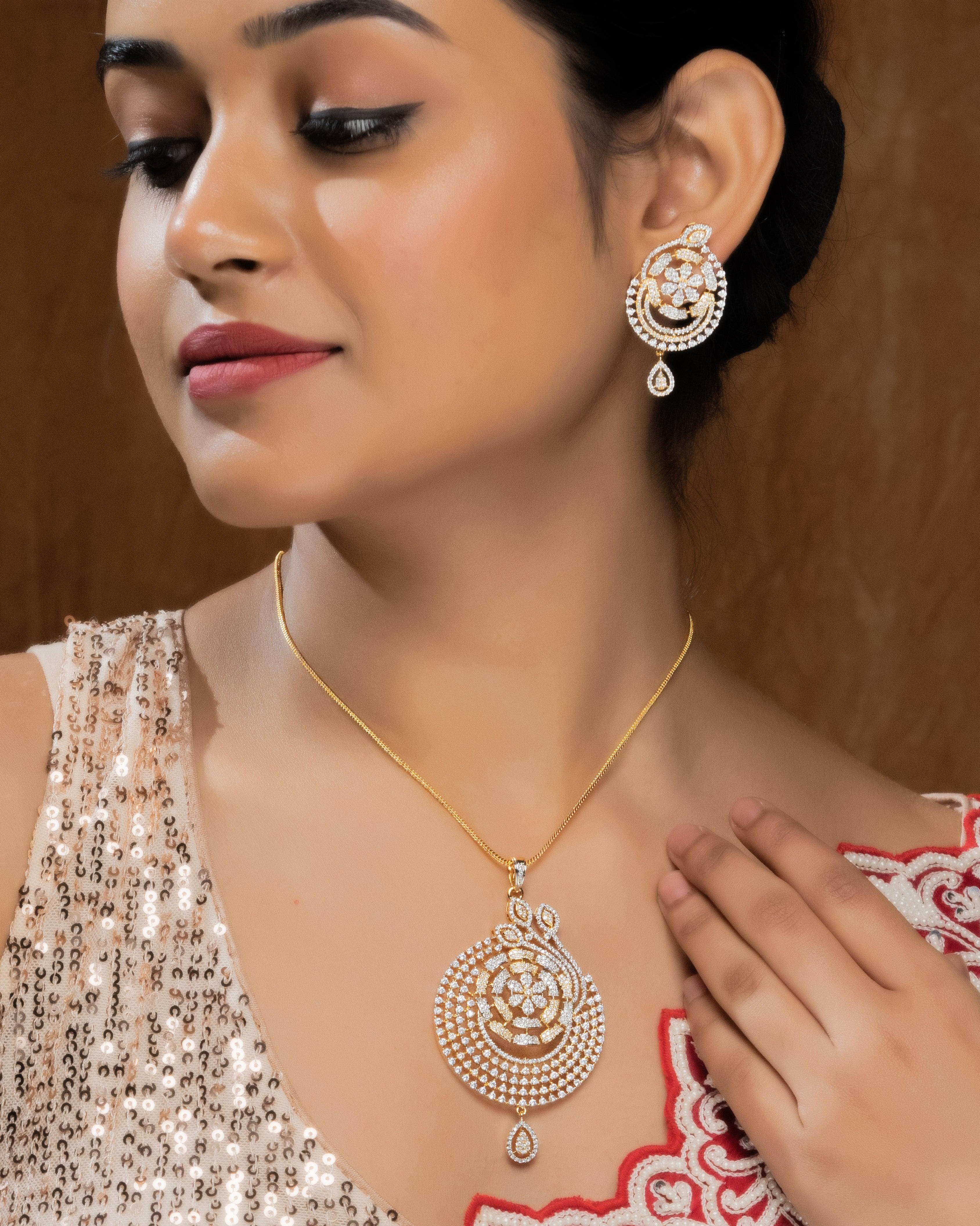 Zevarly Arohi Designer Pendant Set: A Timeless Sparkle Within Every Budget