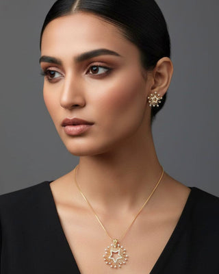 Zevarly Aarvika Pendant Set: The Everyday Chic Gold-Plated AD Jewellery Every Indian Woman Needs in 2026