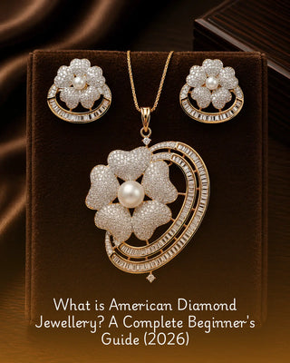 What is American Diamond jewellery — CZ earrings set for Indian women