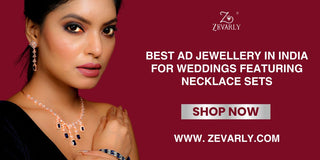 Best AD jewellery in India for weddings featuring bridal necklace sets, bangles and earrings by Zevarly