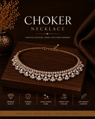 Choker Necklaces | Gold Plated Choker Necklace Sets Online India