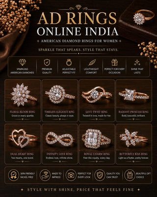 AD Rings Online India | American Diamond Rings for Women – Zevarly