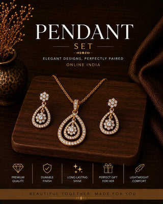 Pendants | Gold Plated Pendant Sets Online India | Zevarly