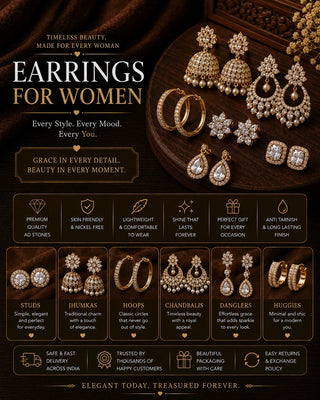 AD Earrings Online India | American Diamond Earrings – Zevarly