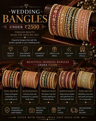 Wedding Bangles Under ₹2500 | Gold Plated Bridal Bangles Online India