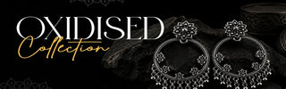 Oxidised jewellery collection online India — antique silver-finish earrings, bracelets and chandbali by Zevarly