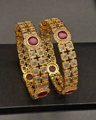 Zevarly Kirti AD Bangles Set