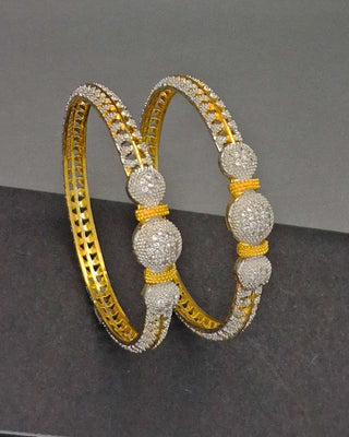 Zevarly Devsena Royal Gold & Silver Plated Bangles