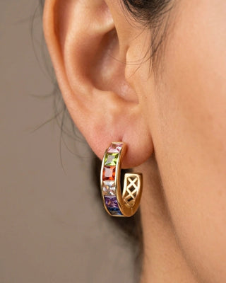 Multi Stone Channel DemiFine Earrings - Prema