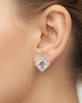 Square Allround Dailywear Rhodium AntiFade Studs - Sanmista