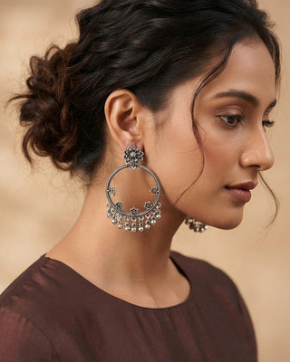 Amer Royal Heritage Oxidised Chandbali - Harsi