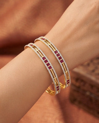 Premium Ruby Wire Micro 20K Gold-Plated Bangle Set – Wrija