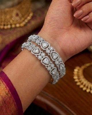 Designer Alluring Silver Plated Bangles -Jaylene