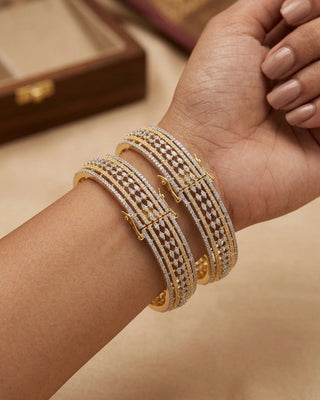 Broad Wedding Wear Openable Two Tone Kada - Nitya