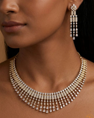 Partywear Heavy Mehendi Plated Necklace Set – Keyuri