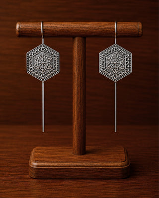 Zevarly Ishira Glow Oxidised Earrings