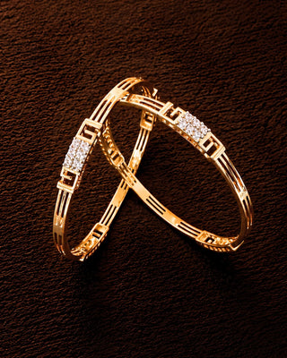 Triple Spark G Pattern Daily Wear AD Bangles - Shivina