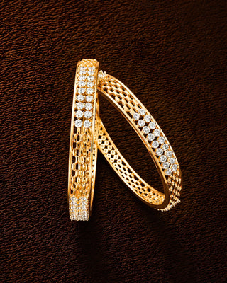 Zevarly Classic American Diamond Bangles Set