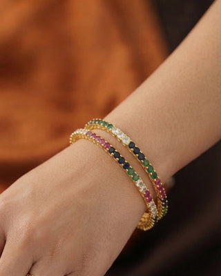 Ethnic AD Bangles Gold Plated design - Khushi