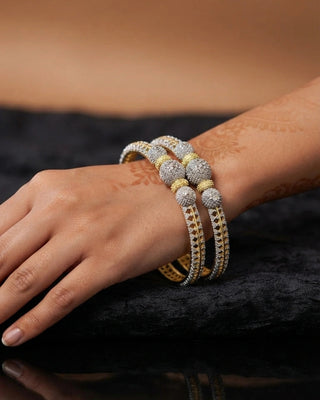 Royal Gold & Silver Plated Bangles - Celia