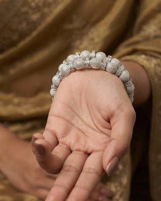 American Diamond Silver Plated Bangles - Shiza