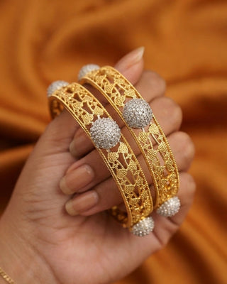 Gold & Silver Plated AD Bangles - Carrie