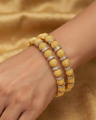 AD Gold Silver Plated Bangles -  Shiza