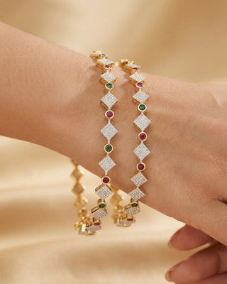 Red & Green Latest AD Bangles - Bianca