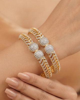 American Diamond Gold & Silver Plated Bangles - Maya