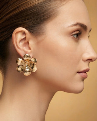 Two Layers Floral DemiFine Earrings - Krisha