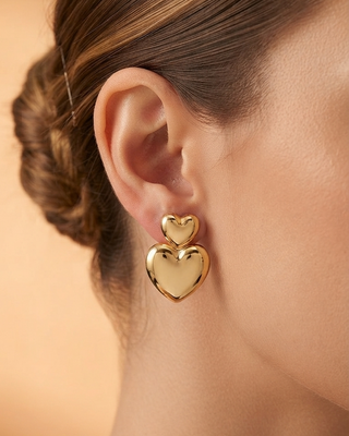 Two Floor Heart Radiance DemiFine Earrings - Ishani