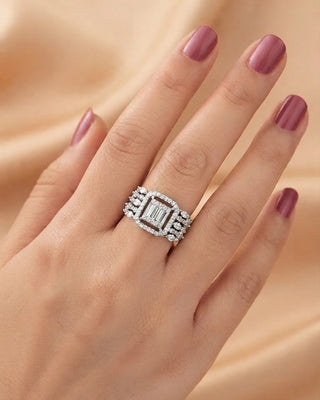 Elegant Cocktail AD Adjustable Ring - Mukta