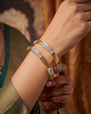 Premium Light Weight Fine Finish Ganga Jamuna Bangle Set – Xiti