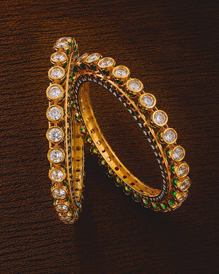 Zevarly Yashoda Meenakari AD Kundan Bangle
