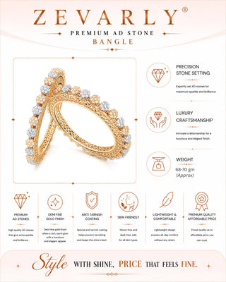 Zevarly Jiya Floral AD Bangles