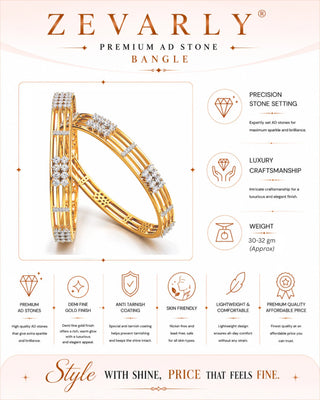 Zevarly Indrani American Diamond Bangles