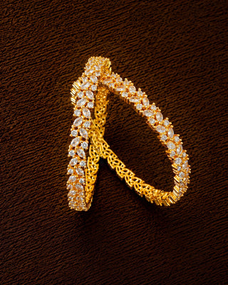 Zevarly Dakshya Floral AD Bangles