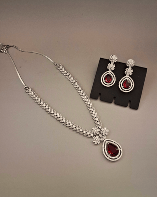 Zevarly Monica American Diamond Necklace Set