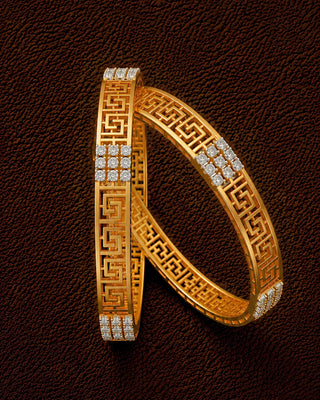 Premium Pattern Spark Line AD Bangles - Manisha