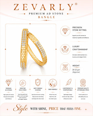 Zevarly Classic American Diamond Bangles Set