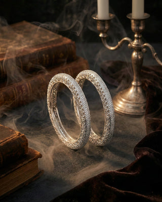 Zevarly Rakshanda Anti Tarnish Silver Plated Designer Bangles