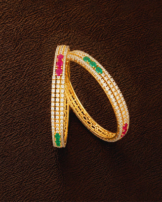 Zevarly Bhagyalaxmi Multi Colour AD Bangles