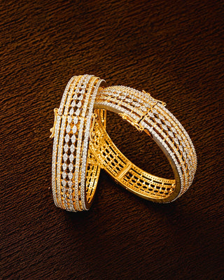 Broad Wedding Wear Openable Two Tone Kada - Nitya