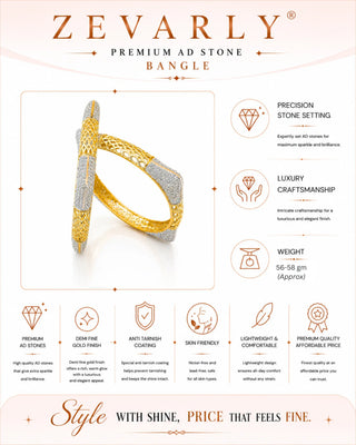 Zevarly Ishita American Diamond Bangles