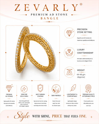 Zevarly Sagarika Cubic Zirconia Bangles
