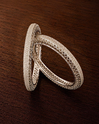 Zevarly Rakshanda Anti Tarnish Silver Plated Designer Bangles