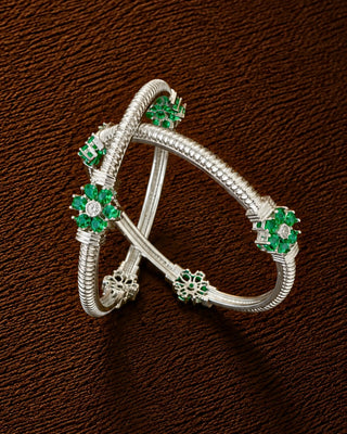 Zevarly Griti Charming Silver Plated Bangles
