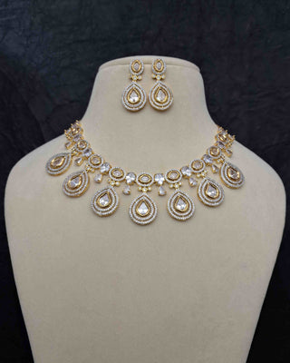 Chitralekha CZ Necklace Set - Zevarly