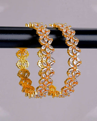 PRIYANGADA AMERICAN DIAMOND GOLD PLATED BANGLES - Zevarly