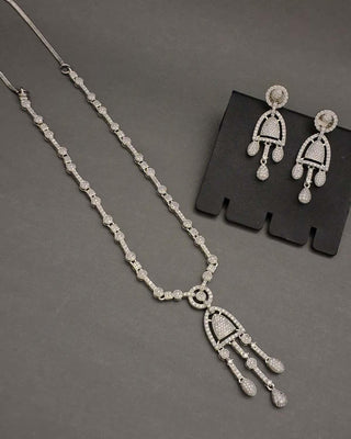 Aadhya Necklace Set - AD Necklace Set | Back View | Buy Online India | Zevarly